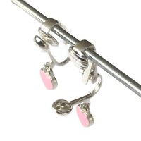 Clipoorbellen minihartjes lichtroze, hangoorbellen